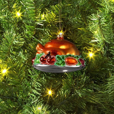 Christmas Glass Turkey Platter Ornament - Wondershop™