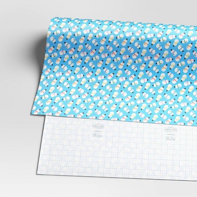  40" 125 Sq Ft Christmas Roll Wrap Snowmen On Light Blue - Wondershop™