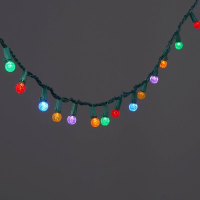  60ct LED Faceted Sphere Christmas String Lights With Green Wire - Wondershop™