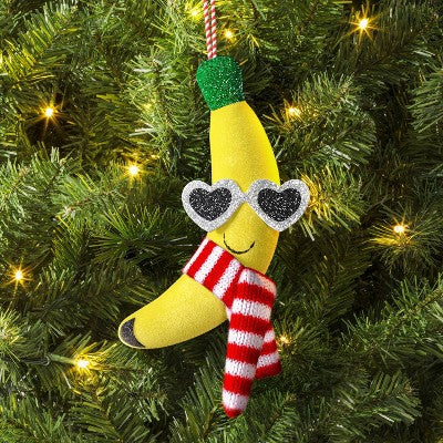  5" Christmas Fabric Fruit Banana Ornament - Wondershop™