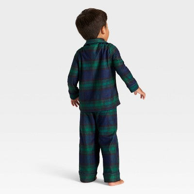  Toddler Plaid Long Sleeve Shirt And Pants Holiday Matching Family Pajama Set - Wondershop™