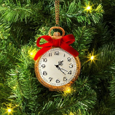  Christmas Glass Pocket Watch Ornament - Wondershop™