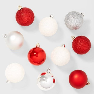  50ct Shatter-Resistant Round Christmas Tree Ornament Set - Wondershop™