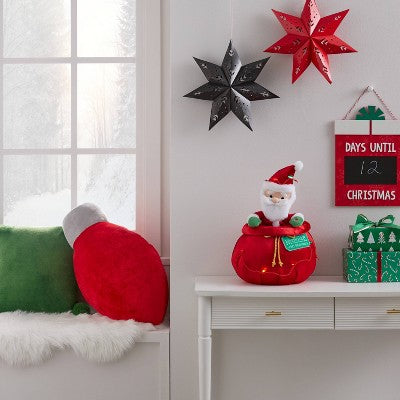  13" Santa In Bag Decorative Figurine - Wondershop™