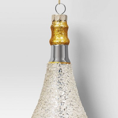  Christmas Glassed Beaded Champagne Bottle Ornament - Wondershop™