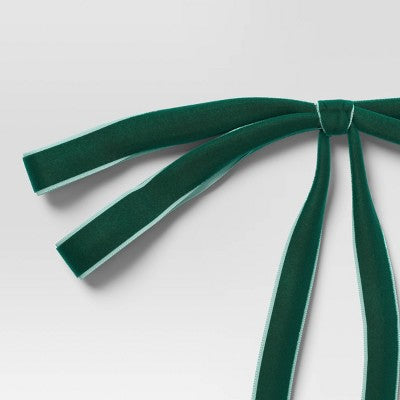  4ct Christmas Fabric Bows Emerald Green - Wondershop™
