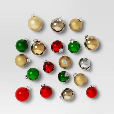  42ct Round Glass Christmas Tree Ornament Set - Wondershop™