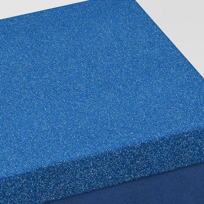  Christmas Wrap Essentials Medium Square Box Blue Glitter - Wondershop™