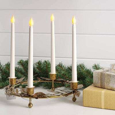  Christmas Lit Plastic Candles Metal Holder - Wondershop™