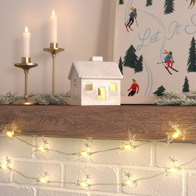  20ct LED Battery Operated Deer Christmas Novelty String Lights Warm White Clear Wire - Wondershop™