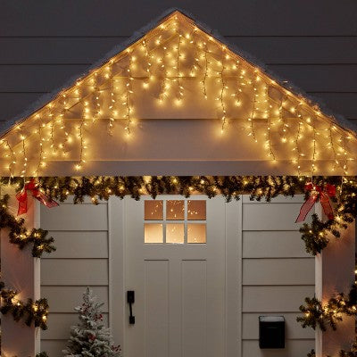  300ct High Density Christmas Icicle Lights Clear With White Wire - Wondershop™: Indoor/Outdoor, Incandescent