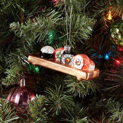  Glass Sushi Christmas Tree Ornament - Wondershop™: Indoor Decoration, 1.9" Height, No Battery Required