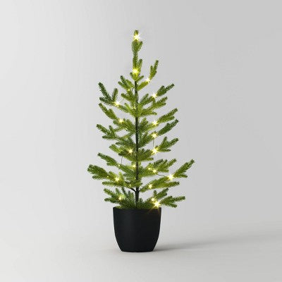  Pre-lit Potted Balsam Fir Mini Artificial Christmas Tree Set Warm White Lights - Wondershop™
