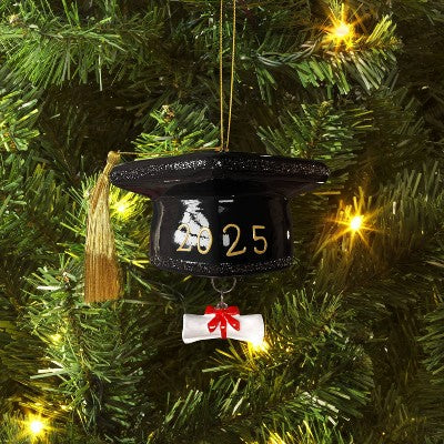  Christmas Glass Graduation Cap Ornament - Wondershop™