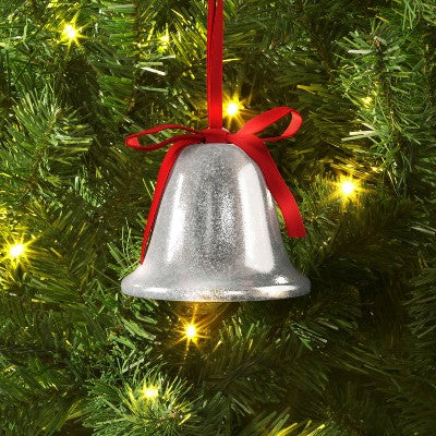  Christmas Metal Bell Ornament Silver - Wondershop™