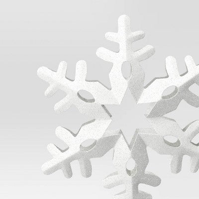  14" Metal Snowflake Christmas Tree Topper White - Wondershop™: Traditional Indoor Decor: Traditional Indoor Decor