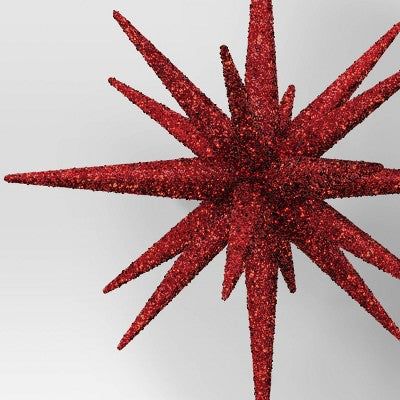  5.8" Christmas Plastic Spike Starburst Ornament Red - Wondershop™