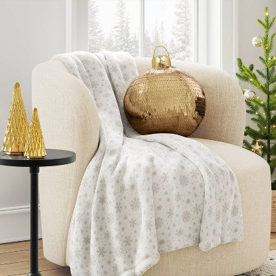  9"x11" 3D Christmas Disco Ball Shape Sequin Pillow Champagne Gold - Wondershop™