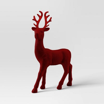  12" Christmas Flocked Standing Deer Decor - Wondershop™
