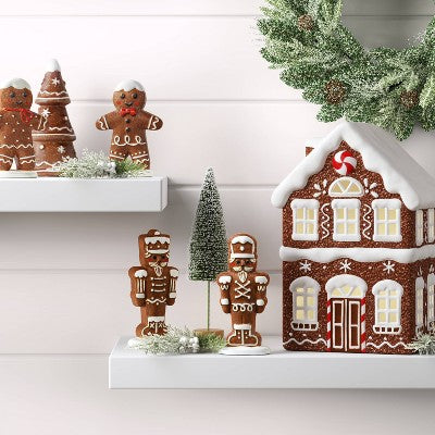  Christmas Ceramic Gingerbread House Decor Tall House - Wondershop™
