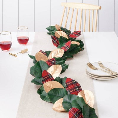  6' Foliage Artificial Christmas Garland Green/Gold/Plaid - Wondershop™