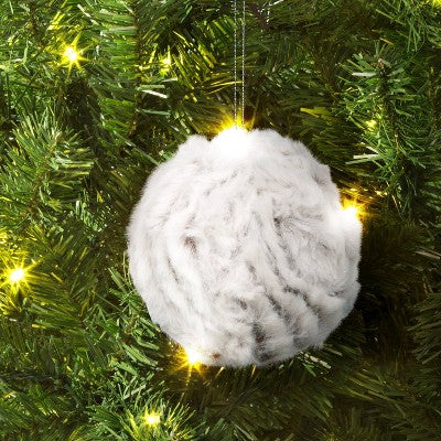  Christmas Brown Furry Ball Ornament - Wondershop™
