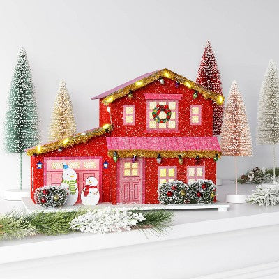  Christmas Glitter House Red - Wondershop™
