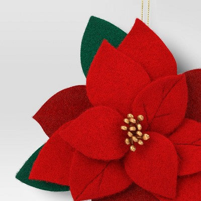  Christmas Fabric Poinsettia Ornament - Wondershop™