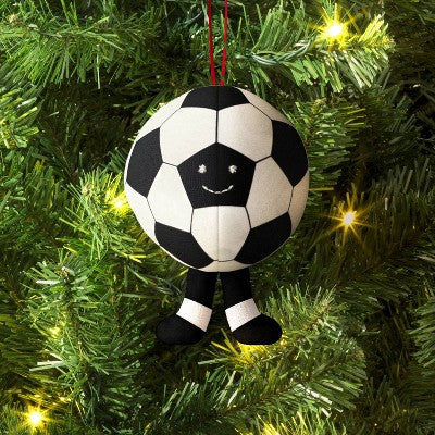  Christmas Embroidered Face Soccer Ornament - Wondershop™