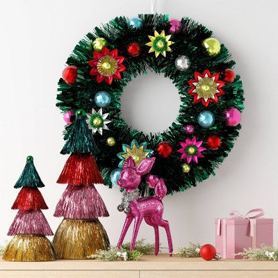  10.75" Christmas Tinsel Multicolor Tree Décor - Wondershop™