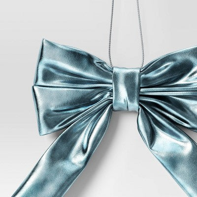  6.75" Christmas Metallic Bow Ornament Teal - Wondershop™