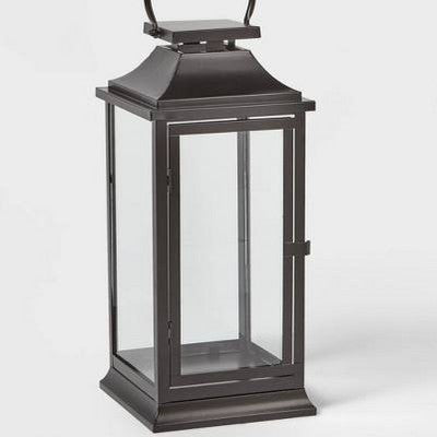  17" Decorative Metal Christmas Lantern Black - Wondershop™