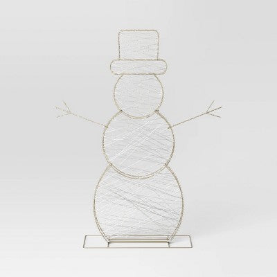  LED Champagne Metal Snowman Christmas Novelty Sculpture Light With White Color Light Bulb - Wondershop™