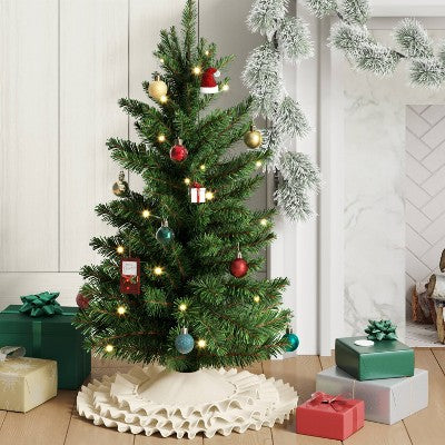  Christmas Mini Ruffle Tree Skirt Cream - Wondershop™