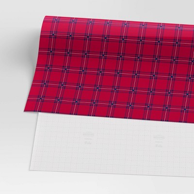  30” 25 Sq Ft Christmas Red And Blue Plaid - Wondershop™