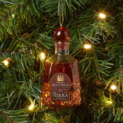  Glass Tequila Bottle Christmas Tree Ornament Orange - Wondershop™
