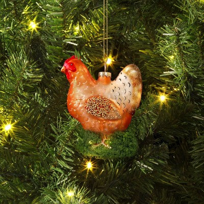  Christmas Glass Rooster Nest Ornament - Wondershop™
