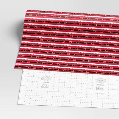  40" 125 Sq Ft Christmas Roll Wrap Santa Belt - Wondershop™