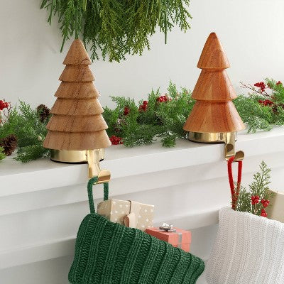  Christmas Wood Tree Stocking Holder - Wondershop™