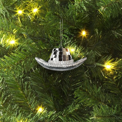  Christmas Silver Disco Cowboy Hat Ornament - Wondershop™