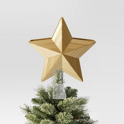  10" 4 Lit-Led Gold Star Projects Peace/Joy And Stars/Dots Christmas Tree Topper - Wondershop™