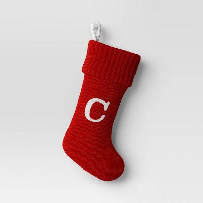  Knit Monogram Christmas Stocking Red - Wondershop™