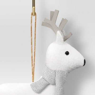  Christmas Fabric Deer Ornament White - Wondershop™