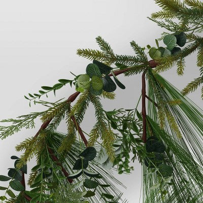  6' Pine And Eucalyptus Artificial Christmas Garland Green - Wondershop™