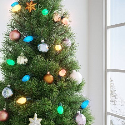  Incandescent Christmas Filament String Lights Multicolor Light Bulb With Green Wire - Wondershop™