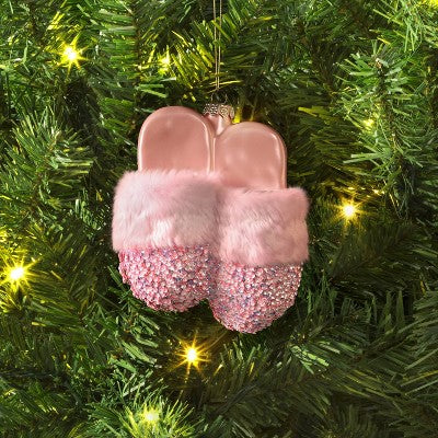  Christmas Glass Slippers Ornament Pink - Wondershop™