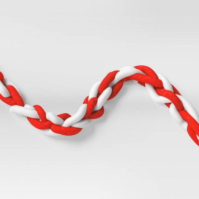  72" Christmas Tube Yarn Garland Red/White - Wondershop™