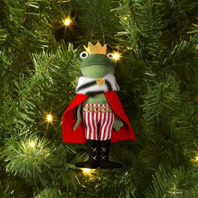 5" Christmas Fabric Frog Prince Ornament - Wondershop™