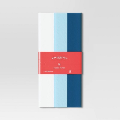  30ct Banded Christmas Gift Tissue Paper White/Blue/Navy - Wondershop™