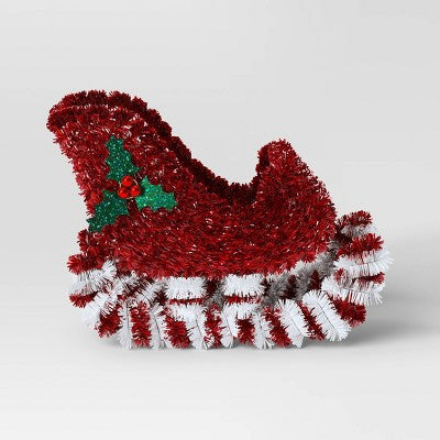  Christmas Tinsel Sleigh Red - Wondershop™